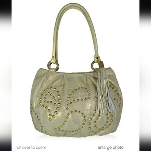 INGE Chic Cream Shoulder Bag with Gold Details No Tassel